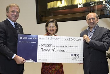MSC Cruzeiros doa 3M€ à UNICEF