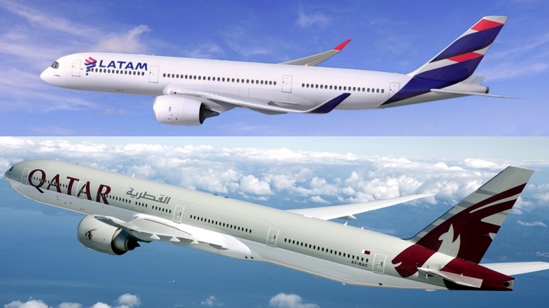 Veja todas as 25 rotas envolvidas no codeshare entre Qatar Airways e Latam Brasil